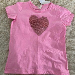 Pink Sequin Heart Tshirt J.Crew / Crew Cuts